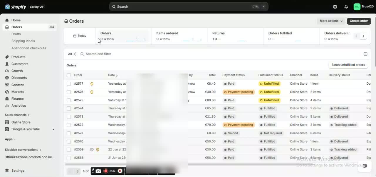 Trus420 sales dashboard