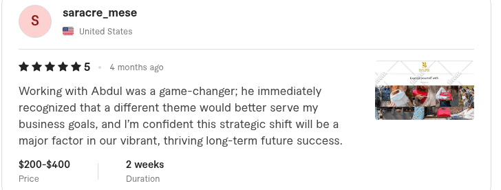 Fiverr review from saracremese
